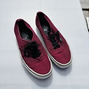 VANS Authentic Women's 10.5 Shoes Red Burgundy‎ Sneakers Canvas Low Top Lace Up